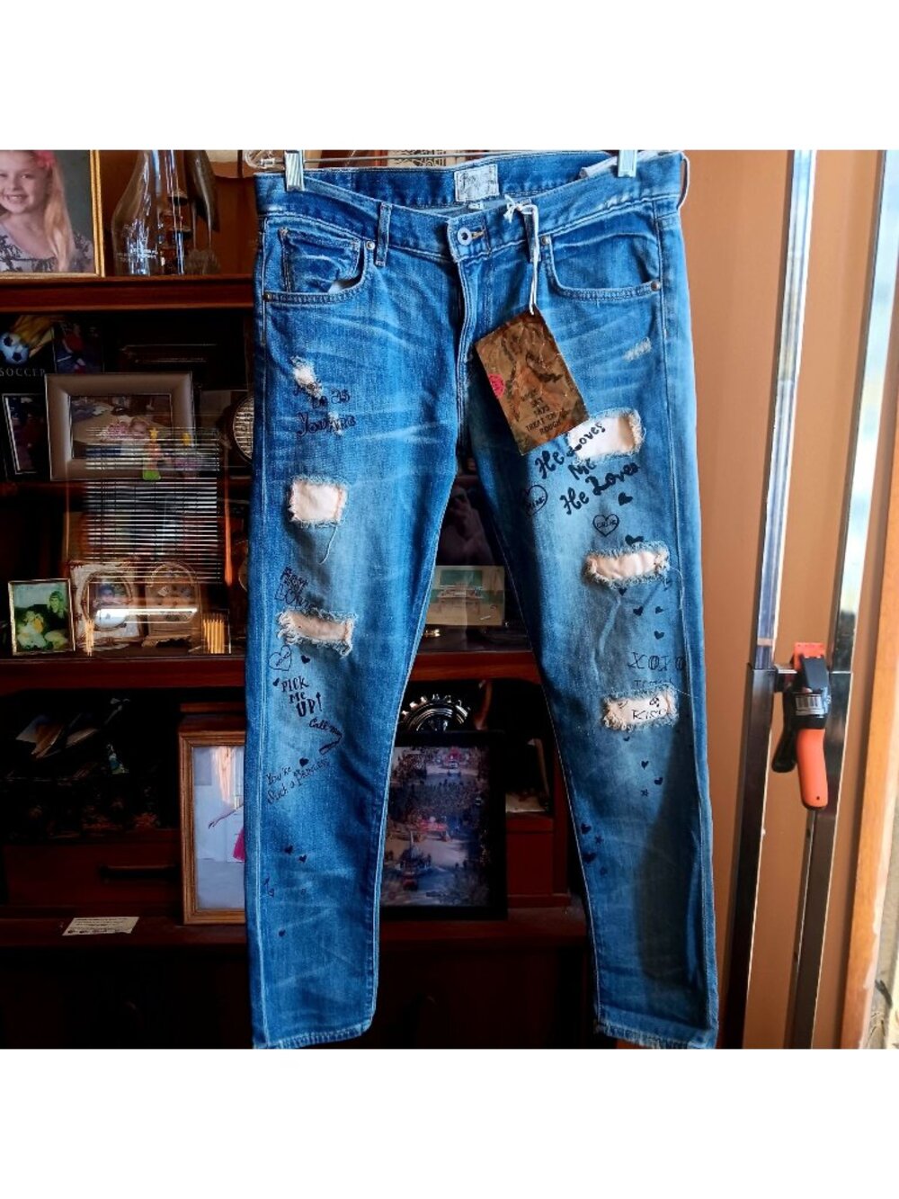 NWT PRPS Heirloom Distressed Denim Jeans Size 27 Made In USA